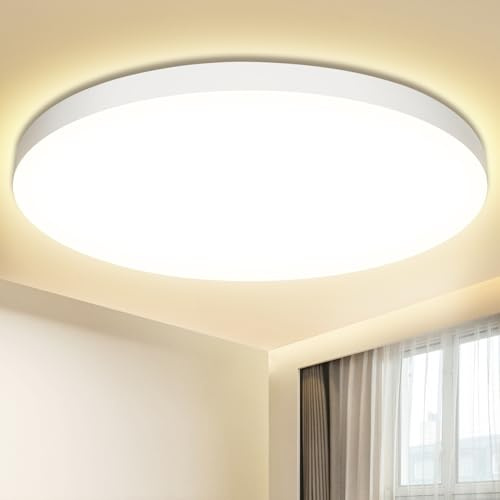 Swoieltr Deckenlampe LED Deckenleuchte Ø28cm 24W 2000LM 4000K Neutralweiß, LED Lampen IP44 Wasserfest für Badezimmer/Balkon/Keller/Flur, Moderne Runde Wohnzimmerlampe – Schlicht & Energiesparend