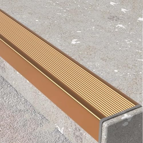 Bordo per naso in lega di alluminio largo 5 cm, protezione per gradini e soglia per uso interno/esterno, protezione angolare, lunghezza 130 cm, ideale per sicurezza e stile