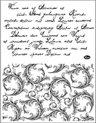 Viva Decor VD400300600 Clear Stamps Schrift und Schnörkel, Synthetic Material, durchsichtig, 17.8 x 12.7 x 0.3 cm