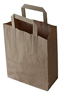50 Papiertragetaschen Papiertaschen Tüten Papiertüten Tragetaschen braun 32 + 12 x 42 cm