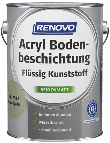 Acryl Bodenbeschichtung 2,5 L RAL 7032 Kieselgrau Renovo