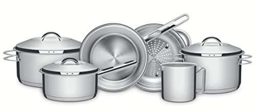 Tramontina 6 Pcs. Stainless Steel Cookware Set, for Induction, Electric, Gas and Ceramic Glass Hobs, ‎Cookware, Kitchen, 65510200