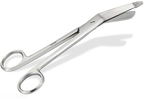 Verbandscheren RIESIGE AUSWAHL 10,5-20 cm aus rostfreiem Spezialstahl (20 cm, Schnittfläche: Gerade/Form: Seitlich)
