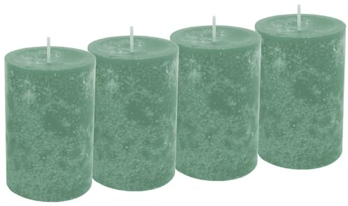 Unbekannt 4 Stumpenkerzen Kerzen Grün Mint Salbei Tischdeko Hochzeit Kommunion Konfirmation Adventskranz