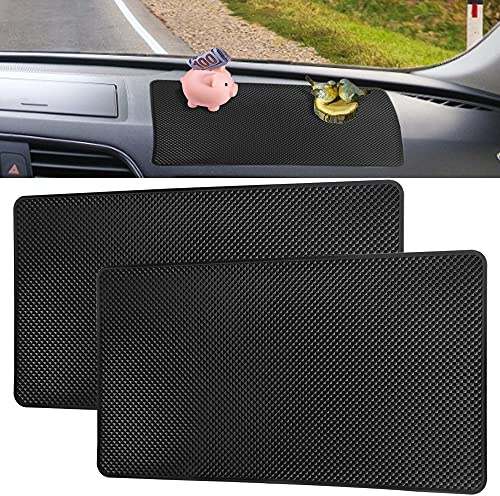 VCRANONR 2 Stück Anti-Rutsch-Pads für Armaturenbrett, 27 x 15 cm, hitzebeständig, rutschfest, für Handy, Parfüm, Telefon, Matte für Handys, Brillen, Schlüssel