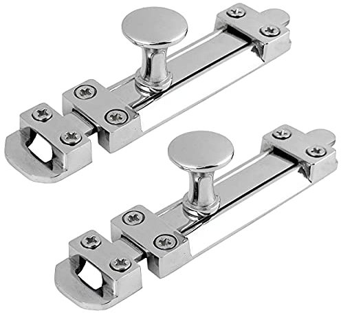 IRONTITE® 2 Pack Chrome Sliding Door Lock - Surface Mounted, Perfect Slide Bolt Lock for Bedrooms, Bathrooms, Cupboards. 100mm (4)