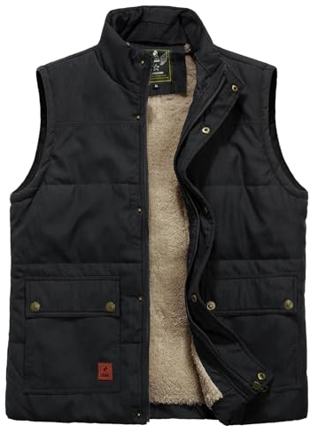 Btmpmcs Gilet in Pile da Uomo Trapuntato Giacca con Cerniera e Tasche Multiple Gilet invernale più caldo antivento all'aperto Leggera Senza Maniche Felpa Bodywarmers Cappotto