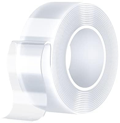 SANKEMU Double Sided Tape Heavy Duty (10FT) Mounting Tape Strong Adhesive Strips Sticky Nano Tape Multipurpose Removable Transparent Two Sided Poster Tape for Paste Items, Household