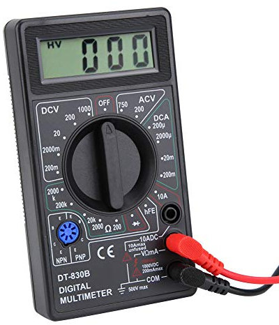 Ampèremètre, Multimètre Portable, Voltmètre, Test de Tension AC/DC pour l'école pour la Maison (DT-830B noir)