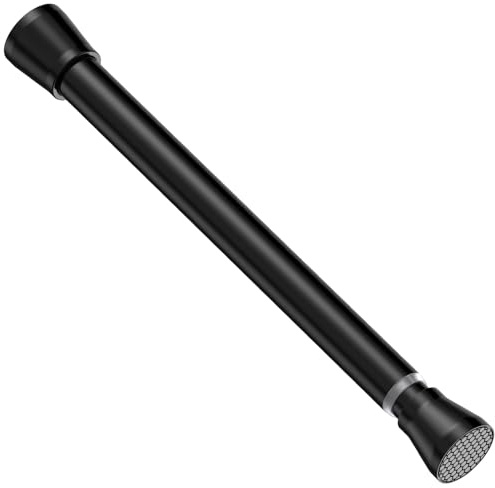 AIZESI Black Small Tension Rod 40-70cm 1PCS,No Drill Spring Curtain Pole | Extendable adjustable spring pole.Small tension rod for cupboards,windows,wardrobe,bathroom and hanging,tool-free drill-free.
