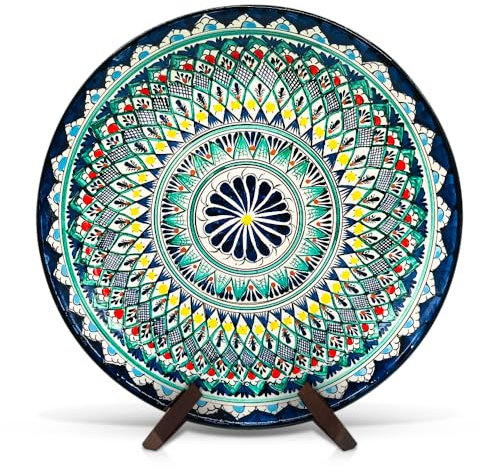 ZARENHOFF Lagan - Ø37 Orientalischer Lagan Ляган Rischtan Keramik Teller Servier-Schale handbemalt (М1)