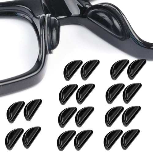 Silikon Brillen-Nasenpads, 3,5mm Selbstklebende, rutschfeste Brillen-Nasengriffe mit Airbag für Sonnenbrillen, Brillen, Lesebrillen,10 Pairs,Schwarz