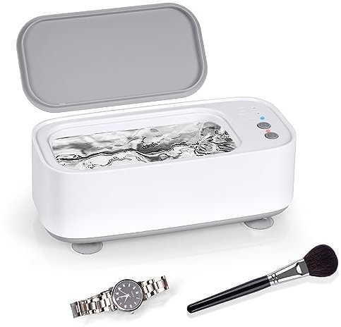 AMFUN Ultrasonic Cleaner Machine, 45KHz 300ML Ultrasonic Cleaner, Ultrasonic Jewellery Cleaner with 3 Digital Timer, Jewellery Cleaner for Cleaning Glasses Shaver Heads Jewelry Watches Dentures