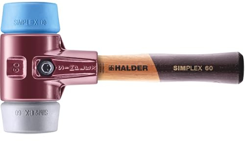 SIMPLEX Skonsam hammare, TPE-soft/TPE-mid; med gjutjärnshus och högkvalitativt extra kort trähandtag | D = 60 mm/handtagsutförande = extra kort | 3013.062