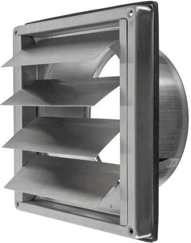 Vent Systems 125 mm Lüftungsgitter - Wetterschutzgitter mit Rückstauklappe - Edelstahl HVAC Belüftung Abdeckung mit Klappe- Abluftgitter für Lüftung und Klimaanlage - Abluftklappe/Lüftungsklappe