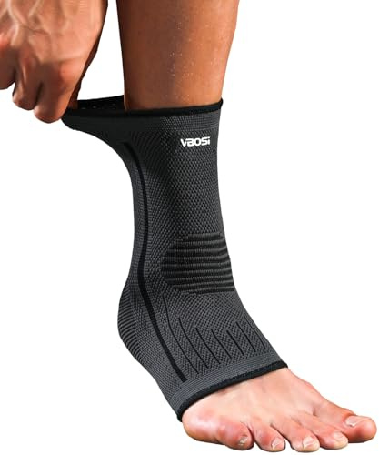 Kuzimua 2 Pack Ankle Support Brace for Plantar Fasciitis, Sprained Ankle, Achilles Tendonitis, Ligament Damage, Sports, Foot Support Socks for Men and Women (2x Black, L)