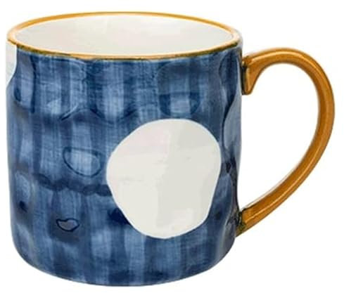 Taza Taza de café reutilizable de 12,3 onzas, tazas de café de cerámica con asas, tazas for microondas for café, té con leche, Etc. Con asas(Blu)