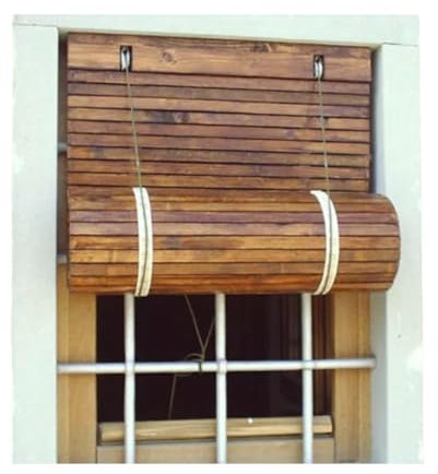 Stoini in Legno per Finestre | Persiane su Misura | Avvolgibili per Centri Storici | Ideali per Vincoli Paesaggistici | Made in Italy | 130Wx90H cm