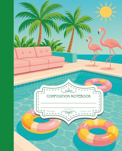Miami Aesthetic Collage Ruled Notebook | Aesthetic College Ruled Journal with Vaporwave, Retro Beach & Neon Design: Your Creative Space with Tropical ... | Perfect for Journaling, School, or Gift