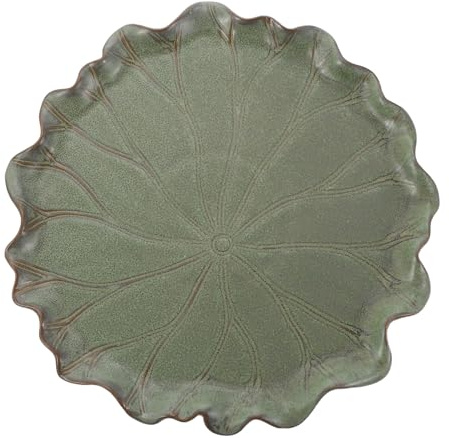 Veemoon Vassoio per Piante in Ceramica Forma di Foglia Antiscivolo e Spessa per Fioriere per Bonsai e Uso Interno Protezione da Acqua e Spillata