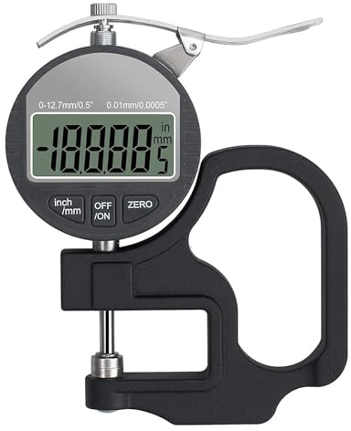 bügelmessschraube Digitales Dickenmessgerät, 0,01 Bereich, 0–12,7 mm/25,4 mm, elektronisches Prozentdickenmessgerät, präzises Mikrometer(0-25.4mm 0.01mm)