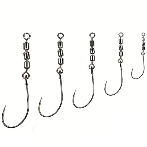 HAOBIN 10 Stück Rotate Fishing Rig Hooks #2#10 für Forellen und Angeln | Rotate Fishing Rig Ausführung und Rotate Design, für Meer und Süßwasser und verschiedene Gewässer und Fische und Fischerei