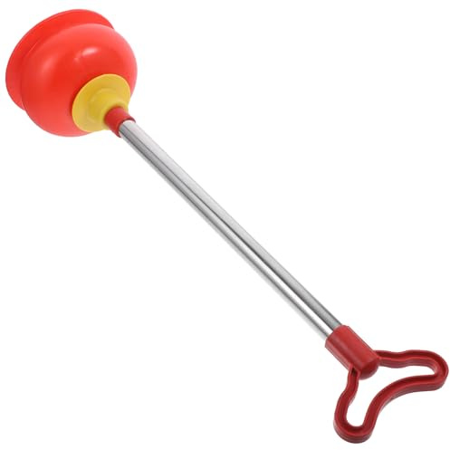 Warmhm Stantuffo a Ventosa Rosso Manico Lungo Smontabile, Strumento per Sturalavandini Domestico ad Alta Pressione per Pulizia Rapida di Scarichi e WC, Accessorio Bagno Leggero e Facile