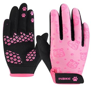 INBIKE Guantes Ciclismo para Niños de 5 a 12 Años Antigolpes, Antideslizantes, Transpirables con Tejido de Malla para Ciclismo, Running, Senderismo y Paseos al Aire Libre F230