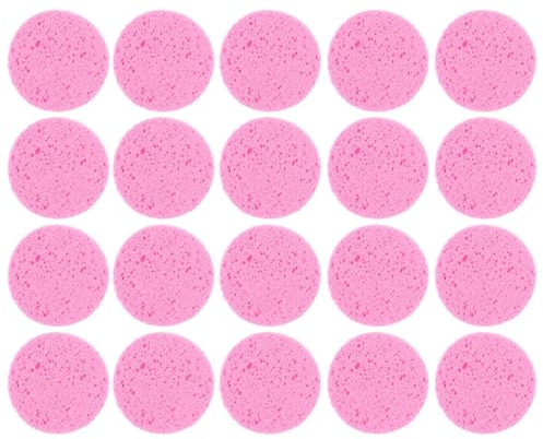 PHENOFICE 20 Pezzi Pad Struccanti Rotondi in Cotone di Polpa di Legno per Rimozione Trucco e Pulizia Viso, Spugnette Viso Morbide per Uso Quotidiano
