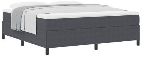 XHNIFBN Boxspringbett Dunkelgrau 180x200 cm Cordstoff Modernes Bettgestell mit Lattenrost 280 kg Robustes Doppelbett for Schlafzimmer