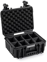 B&W Transportkoffer Outdoor - Typ 3000 Schwarz - mit variabler Facheinteilung - wasserdicht nach IP67 Zertifizierung, staubdicht, bruchsicher und unverwüstlich