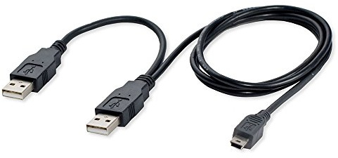 REY Cable Mini USB a Doble USB 2.0 Negro 70cm