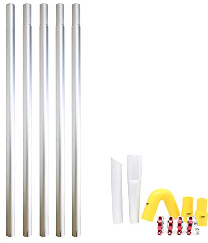 Equip2clean Gutter Cleaner Aluminium Cleaning Pole Kit | 20ft | Lightweight Modular System | Designed Use with Gutter Vacuum | Equipment for Wet and Dry Elevated Exterior Cleaning Tasks