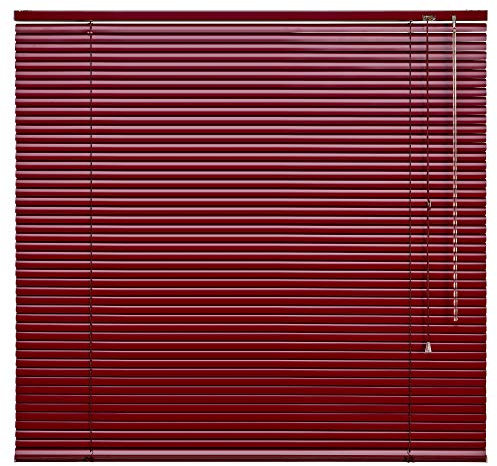 Alu Jalousie Aluminium Jalousette Klemmfix ohne Bohren Tür Fenster Rollo Lamellen Vorhang 10 Farben Breite 50 cm bis 240 cm Länge 130 cm 160 cm 220 cm Metall Klemmträger (90 x 160 cm Weinrot)