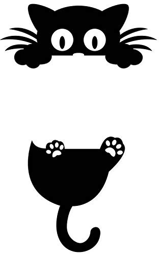 younikat Pegatina Mural Gato para Interruptor Enchufe Negro - dv757 | Adhesivo decorativo divertido para salón pasillo y vivienda compartida