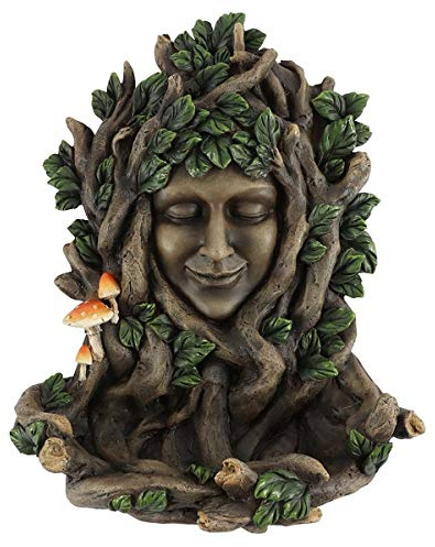 Fesselnde grüne Göttin zum Aufhängen, Kunstharz, 28,5 x 22,5 cm, mit bezaubernden Fliegenpilz-Details, perfekt für Innen- und Außendekoration, 1 Stück