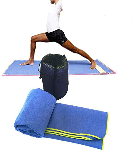 KUENG Yoga Handtuch Yogatuch Übungsmatte Handtuch Rutschfestes Training Sporthandtuch Herren Yoga Handtuch rutschfest Blue,-
