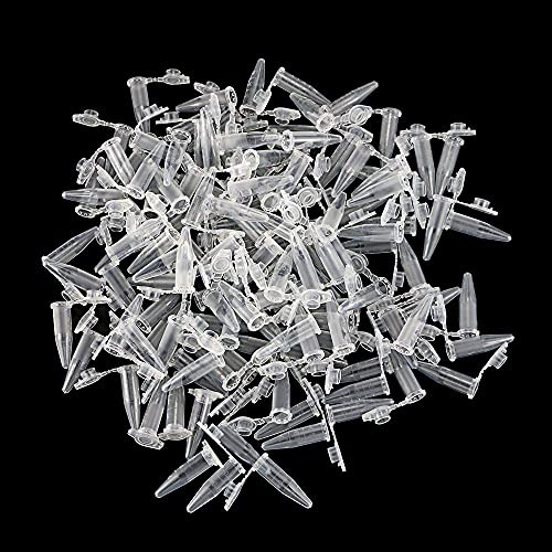 Micro Centrifugeuse Tubes,200 PCS Tube à Centrifuger en Plastique 0.5ml avec Bouchon à Pression Attaché Tubes à Microcentrifugation Gradués pour Laboratoire d'échantillons de flacons d'essai