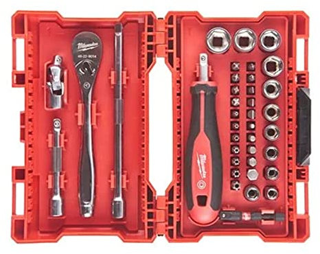 Milawaukee Ratschen-, Steck- und Bit-Satz, 1/10.2 cm, 38-teilig