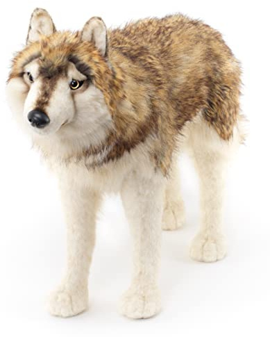 Uni-Toys - Wolf, stehend - 94 cm (Länge) - Plüsch-Wolf, Lupus - Plüschtier, Kuscheltier