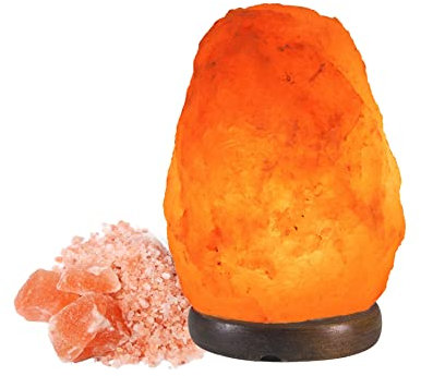 BEPER P201UTP100 Lampada di Sale con Intensità di Luce Regolabile - Lampada Unica, Intagliata a Mano con Base in Legno