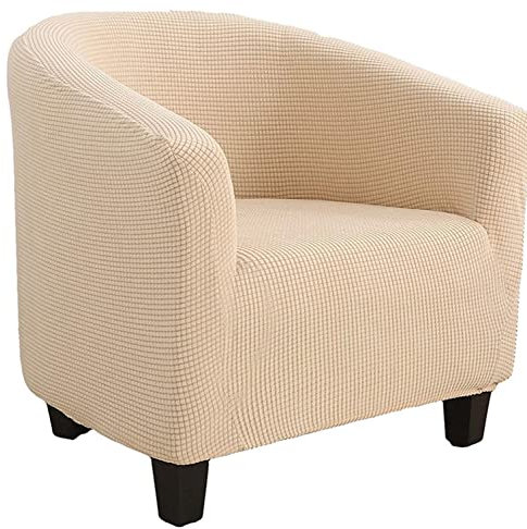 YOPOIY Jacquard Sesselhusse, Stretch Sesselbezug, rutschfest Durable Club Chair Schonbezug, Waschbar Bezug für Wannensessel mit Elastischer Unterseite -gelb-Einheitsgröße