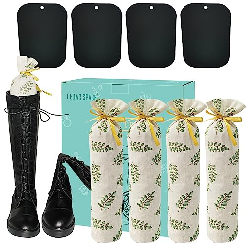 Boot Shapers for Tall Boots Women,Boot Trees Cedar Freshner,Inserts Boots Support for Women 100% Cedar Wooden Sachets Bags (2 Pairs Boot Trees)