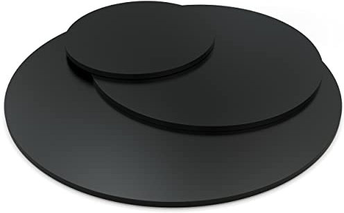 AUPROTEC Tischplatte 19mm rund Ø 1100 mm schwarz Holzplatte melaminharzbeschichtet Spanplatte mit Umleimer ABS Kante Auswahl: 110 cm