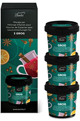 3 Grog Bembo - Mezclas de Especias para Grog - 3 Vinos Calientes - Idea de Regalo para Él y Ella, para Cumpleaños, Aniversario o Invitación a Cenar - Made in Italy