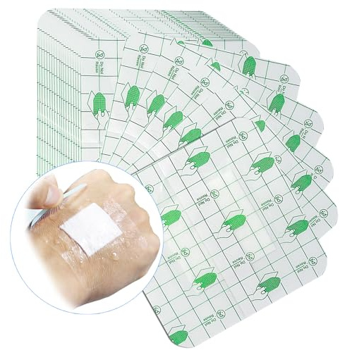 Wasserdicht Transparent Bandage,6x7cm Duschpflaster Wasserfest Pflaster,Steril, Transparent, Starker Halt,Ideal zum Duschen, Sport, Baden 25 Stück