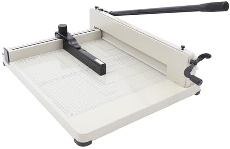 HotcoS Hochleistungs-Papierschneider, Guillotine-Papierschneider, robuste 400-Blatt-Papier-Guillotine mit klaren Schneidführungsgittern für Büros, Schulen, Unternehmen und Druckereien