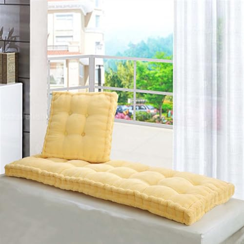 Kongdson Bankkissen, Erkerfenster-Sitzkissen, Küche, Esszimmer, Bank, Veranda, 2-/3-/4-Sitzer, dickes Stuhlkissen, Sofapads für Innen- und Außenbereich, Terrassenmöbel (55 x 55 cm, Gelb)