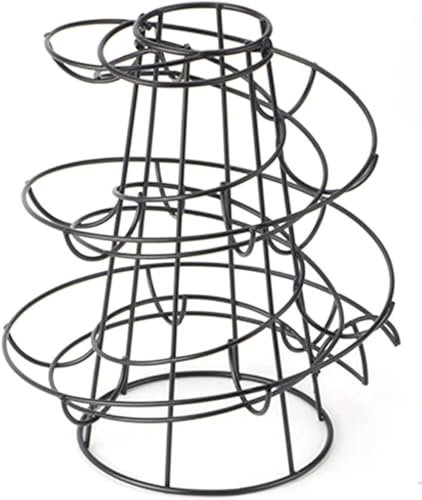 KLUFO Huevera, Moderna huevera en Espiral, estantería metálica Huevera para Colgar, hasta 22 Huevos, para una estética Ideal de Almacenamiento en la Cocina (Negro)