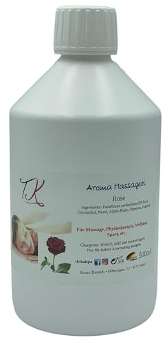 500ml Aroma Massageöl - Rose für Massage, Physiotherapie, Wellness, Sport in Pharma Qualität